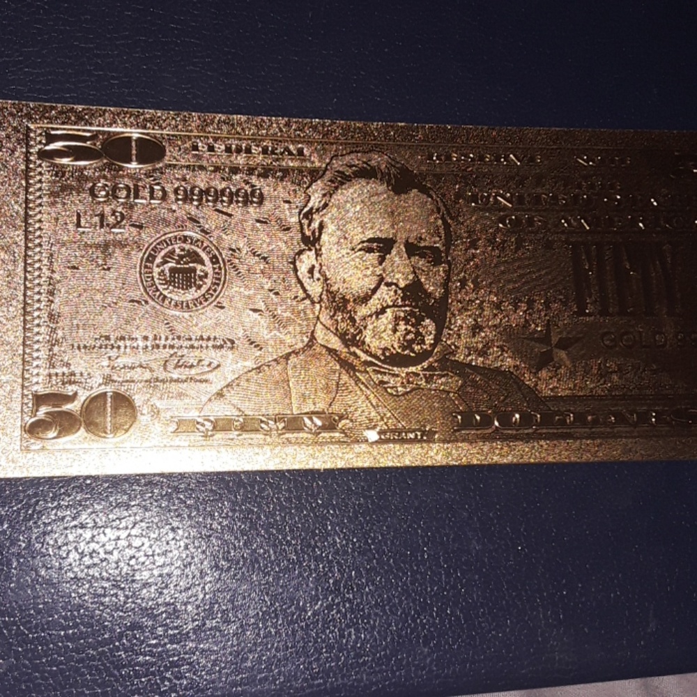 24k Gold Banknote $50 bill